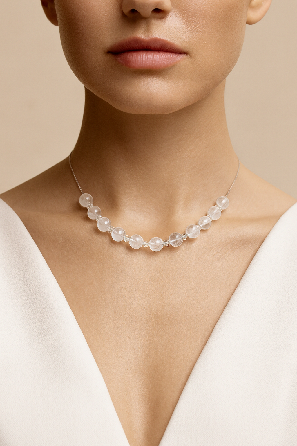 Colier argint cristal de munte chocker