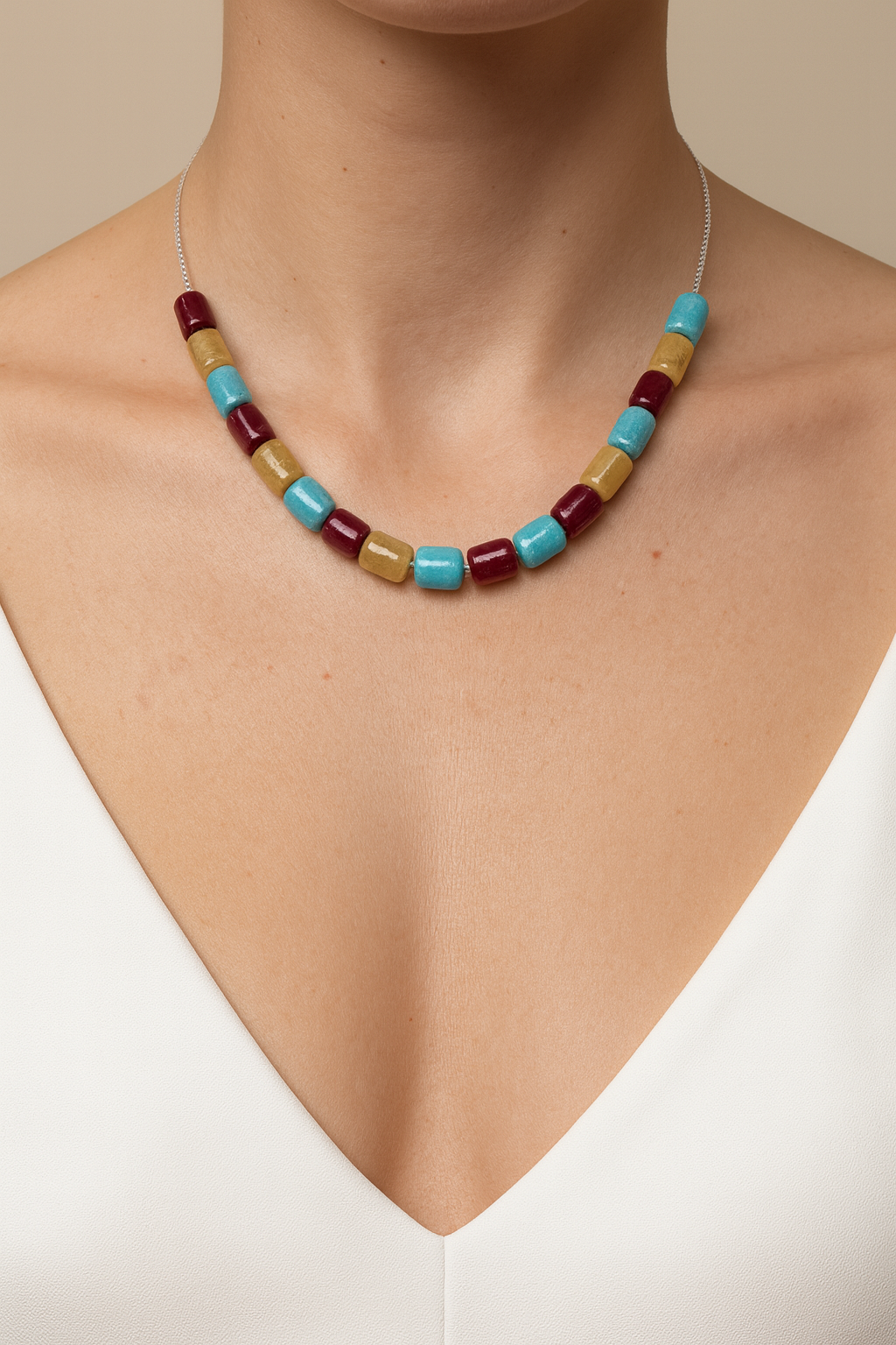 colier de argint cu jad