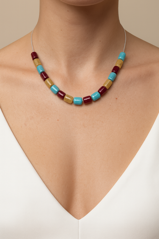 colier de argint cu jad