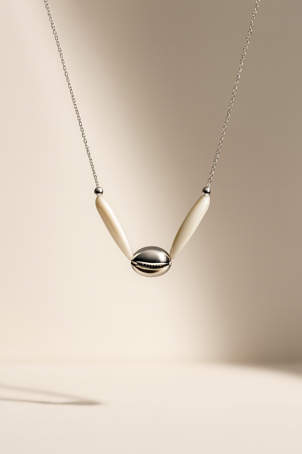 Colier din argint și sidef scoica vacanță