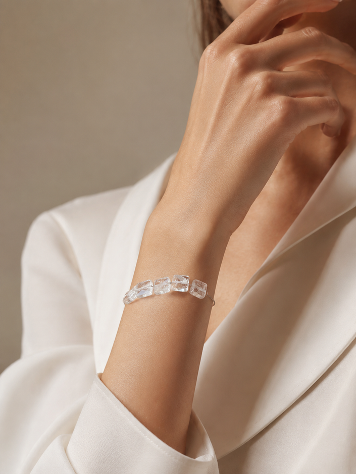 Brǎțarǎ din argint 925 cu cristal de stâncă | Aeternum