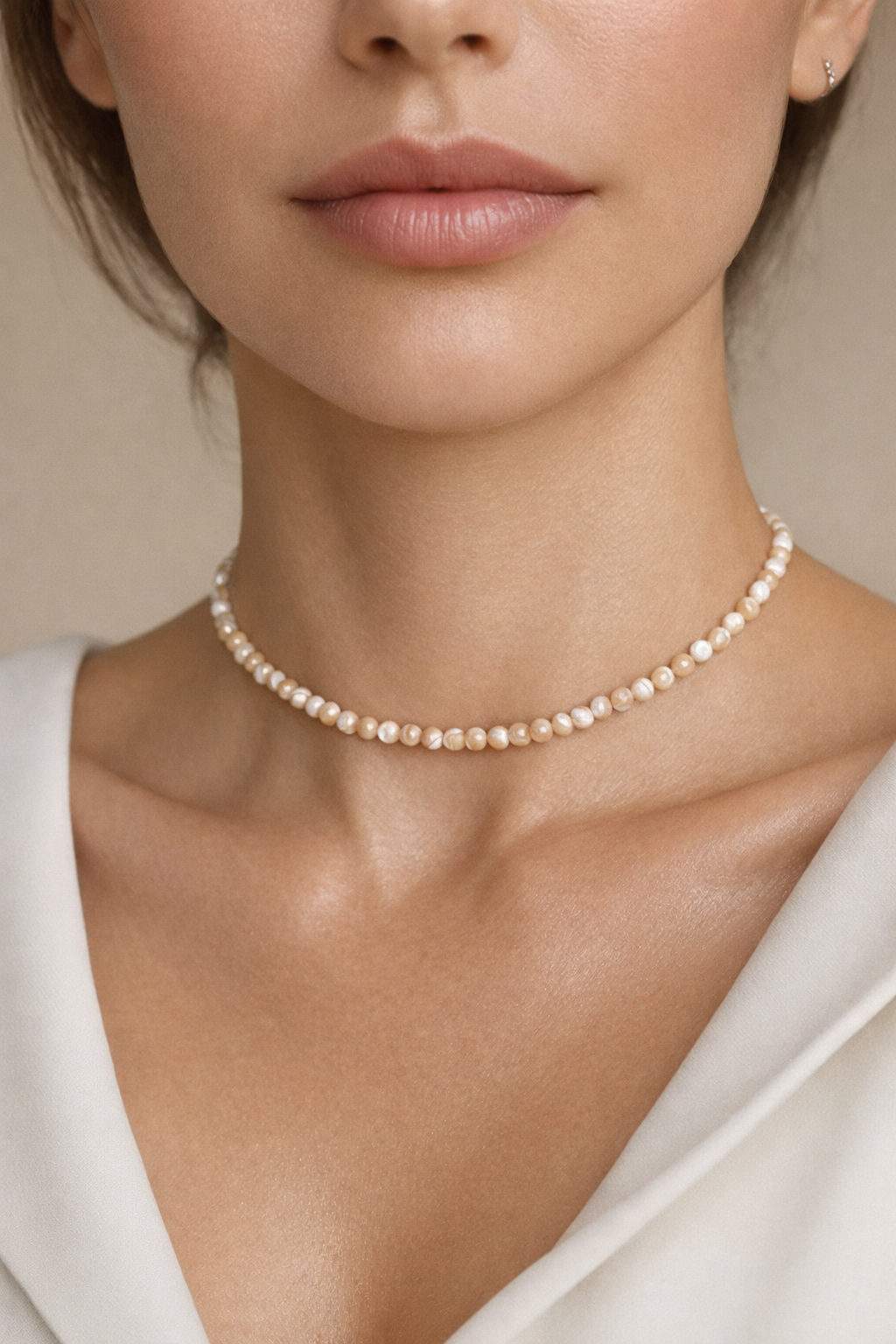 Choker din argint 925 cu sidef | Bianca