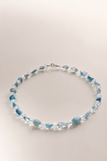 Colier din argint 925 cu acvamarin si cristal de stâncǎ | Aqua Clara