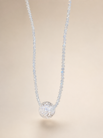 Choker din argint 925 cu acvamarin şi cristal de stâncǎ | Azzurra