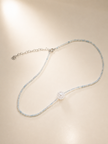 Choker din argint 925 cu acvamarin şi cristal de stâncǎ | Azzurra