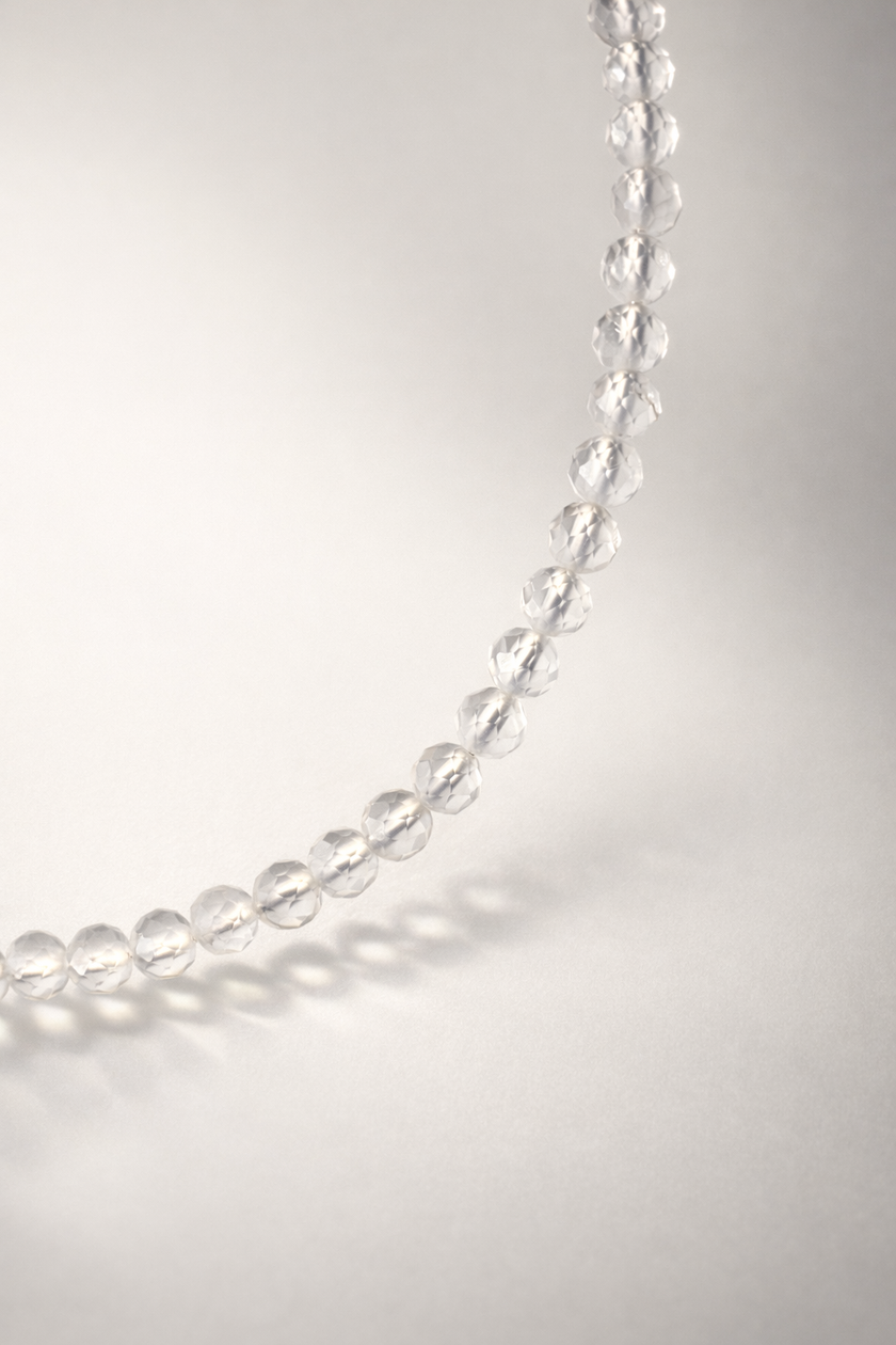 Choker din argint 925 cu cristal de stâncǎ | Lumina