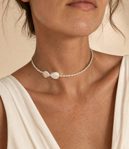 Choker din argint 925 cu perle de culturǎ | Luce Marina