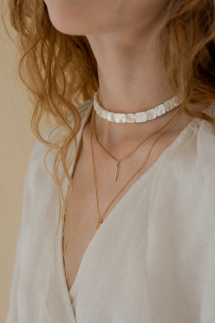 Choker din argint 925 cu sidef | Perla Maris