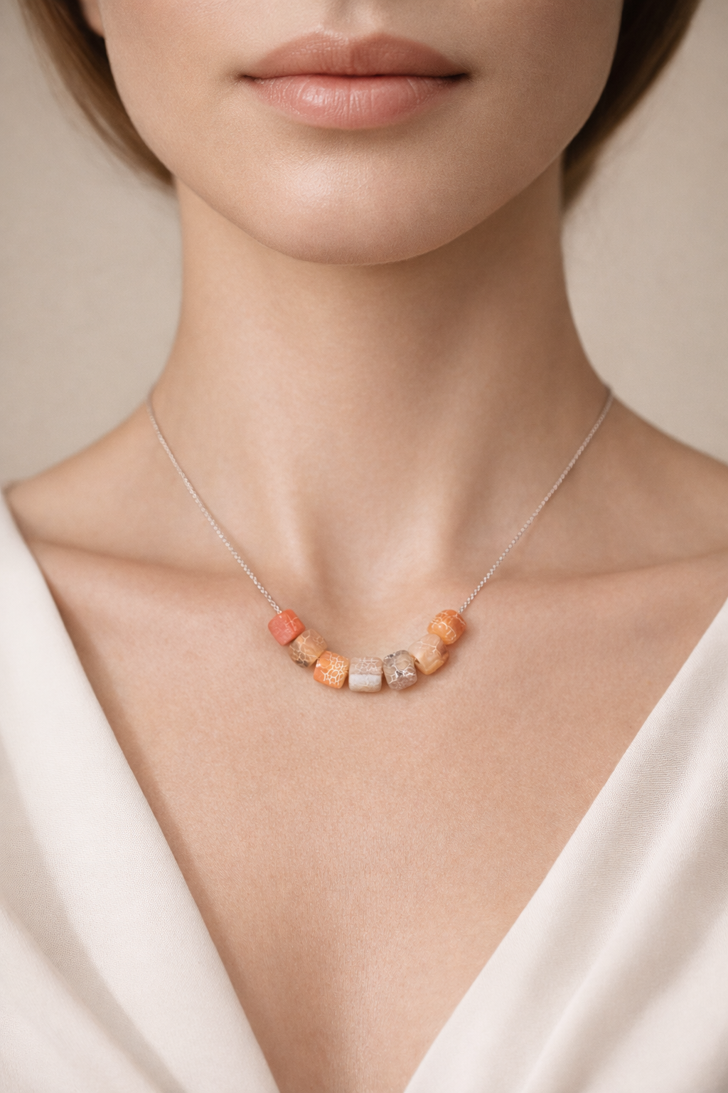 Colier din argint 925 cu agate | Aurea Petra