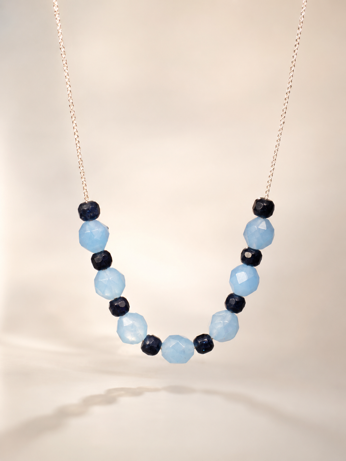 Colier din argint 925 cu jad | Blue Harmony