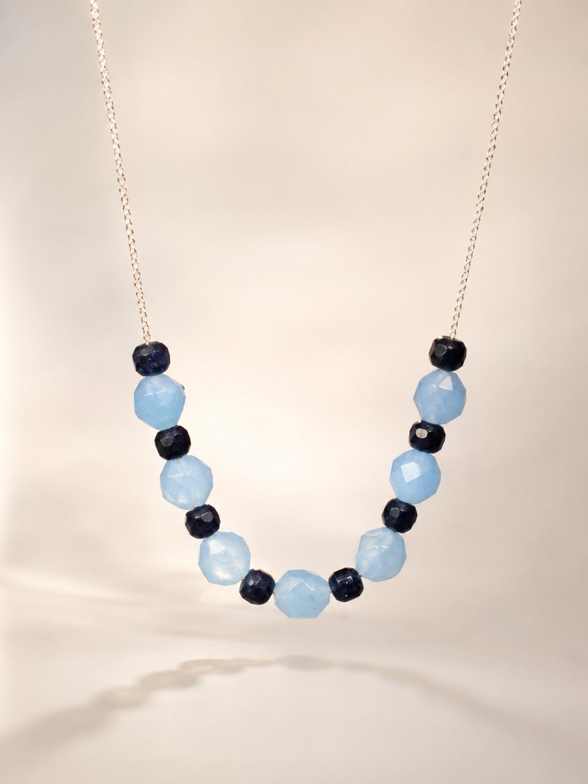Colier din argint 925 cu jad | Blue Harmony