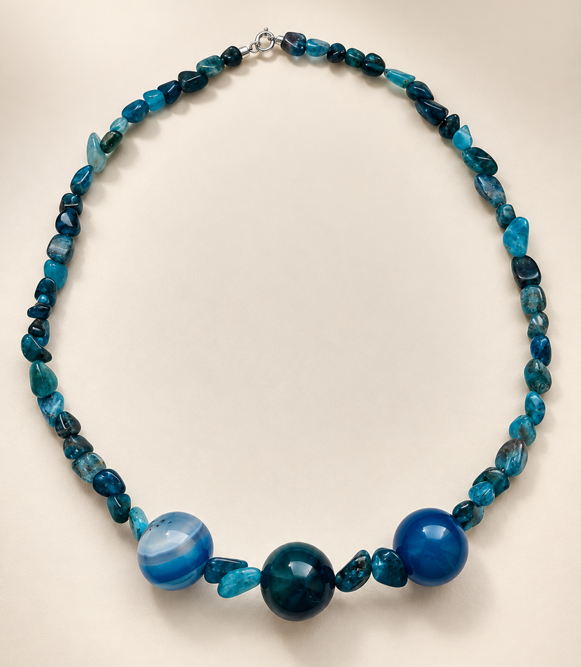 Choker din argint 925 cu agate | Marea