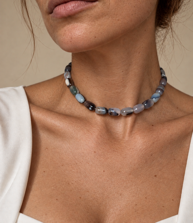 Choker din argint 925 cu agate | Riviera