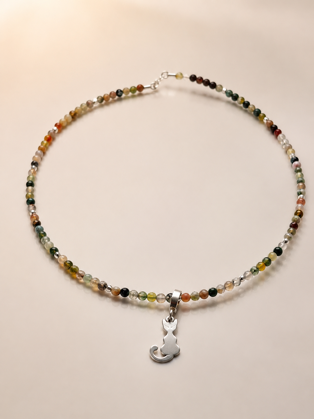 Choker din argint 925 cu agate | Whispering Cat