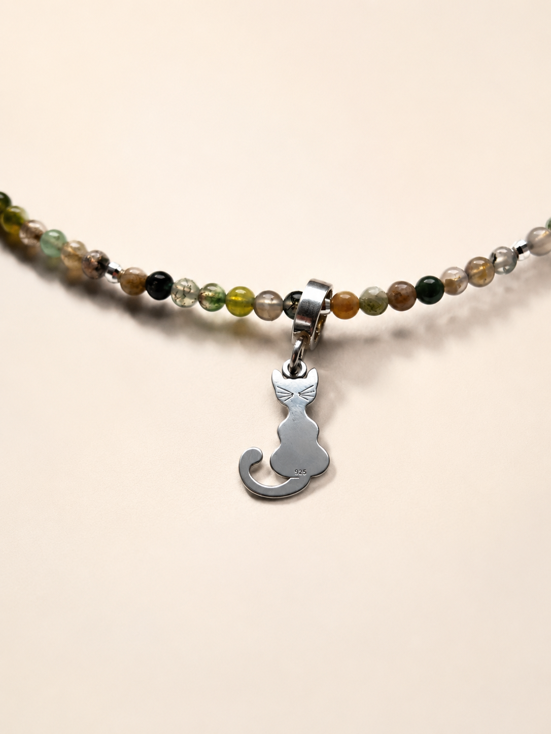 Choker din argint 925 cu agate | Whispering Cat