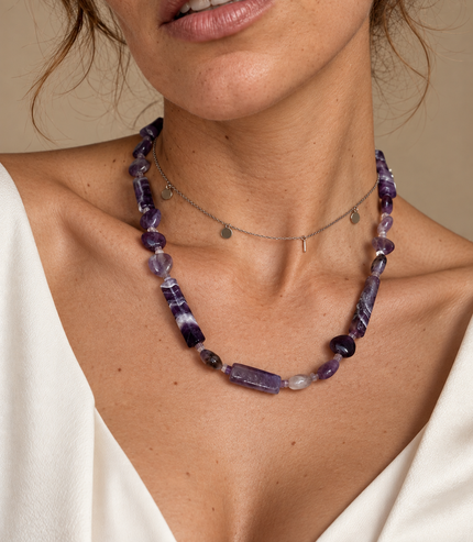 Colier din argint 925 cu ametist | Amethysia
