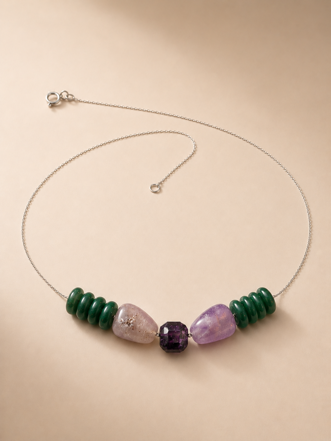Colier din argint 925 cu jad | Emerald Whisper