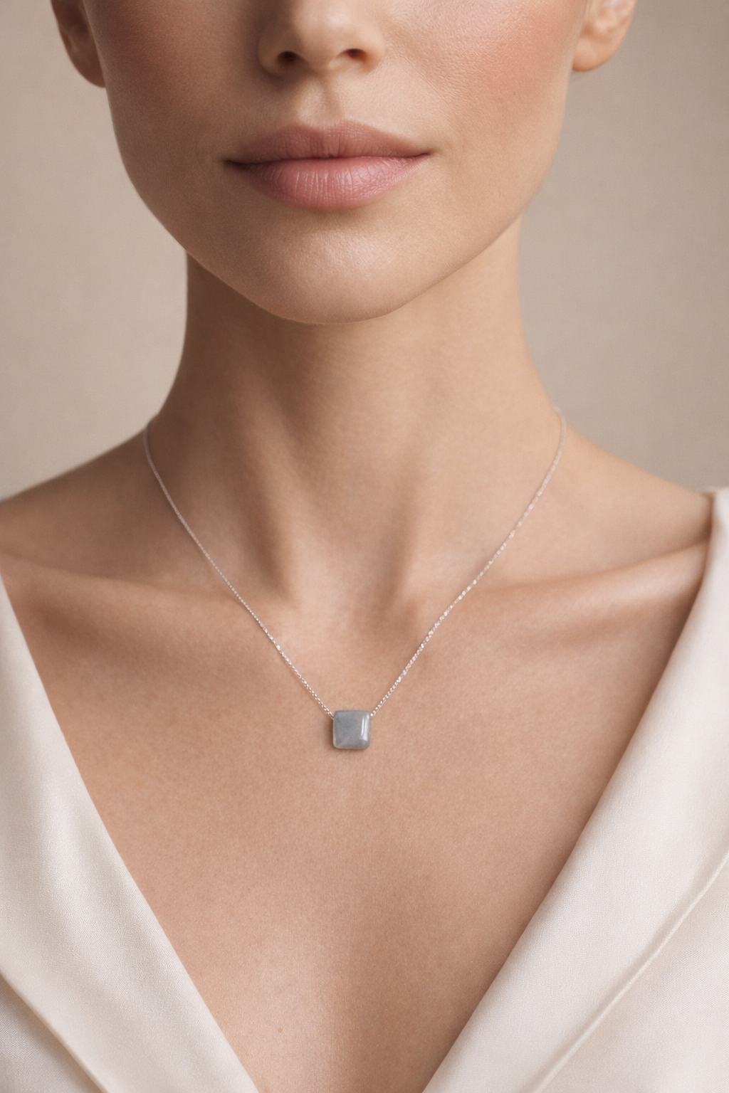 Colier din argint 925 cu angelit | Caelum Tenerifae