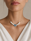Colier din argint 925 cu opal si angelit | Etherea