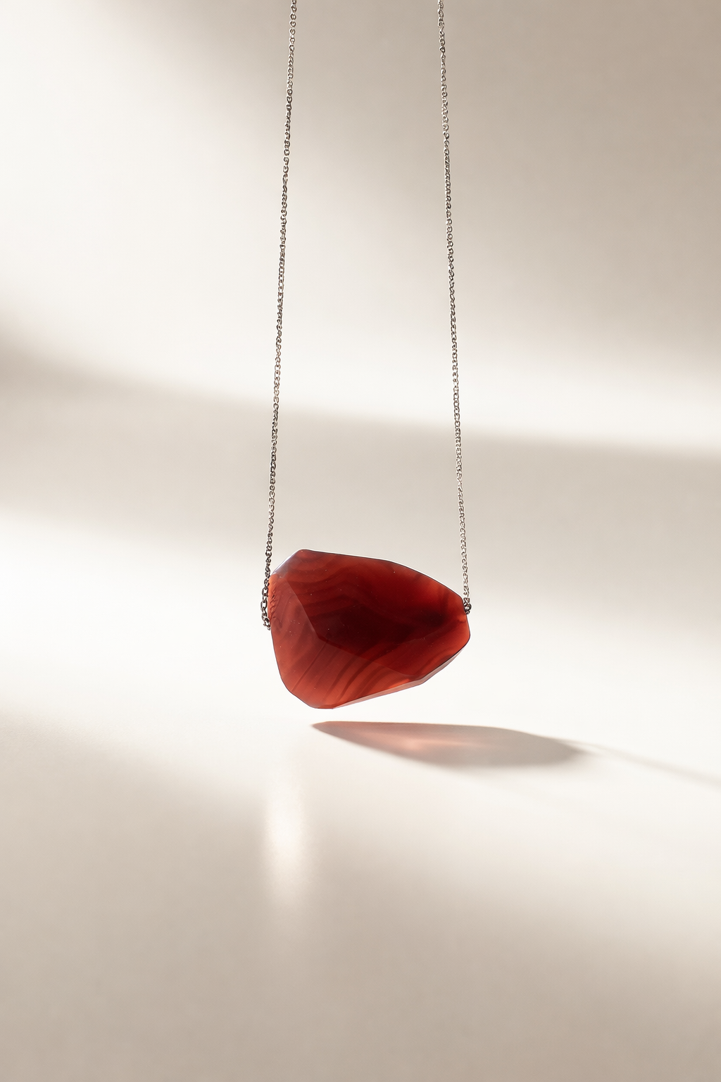 Colier din argint 925 cu agat masiv | Rosso di Portofino