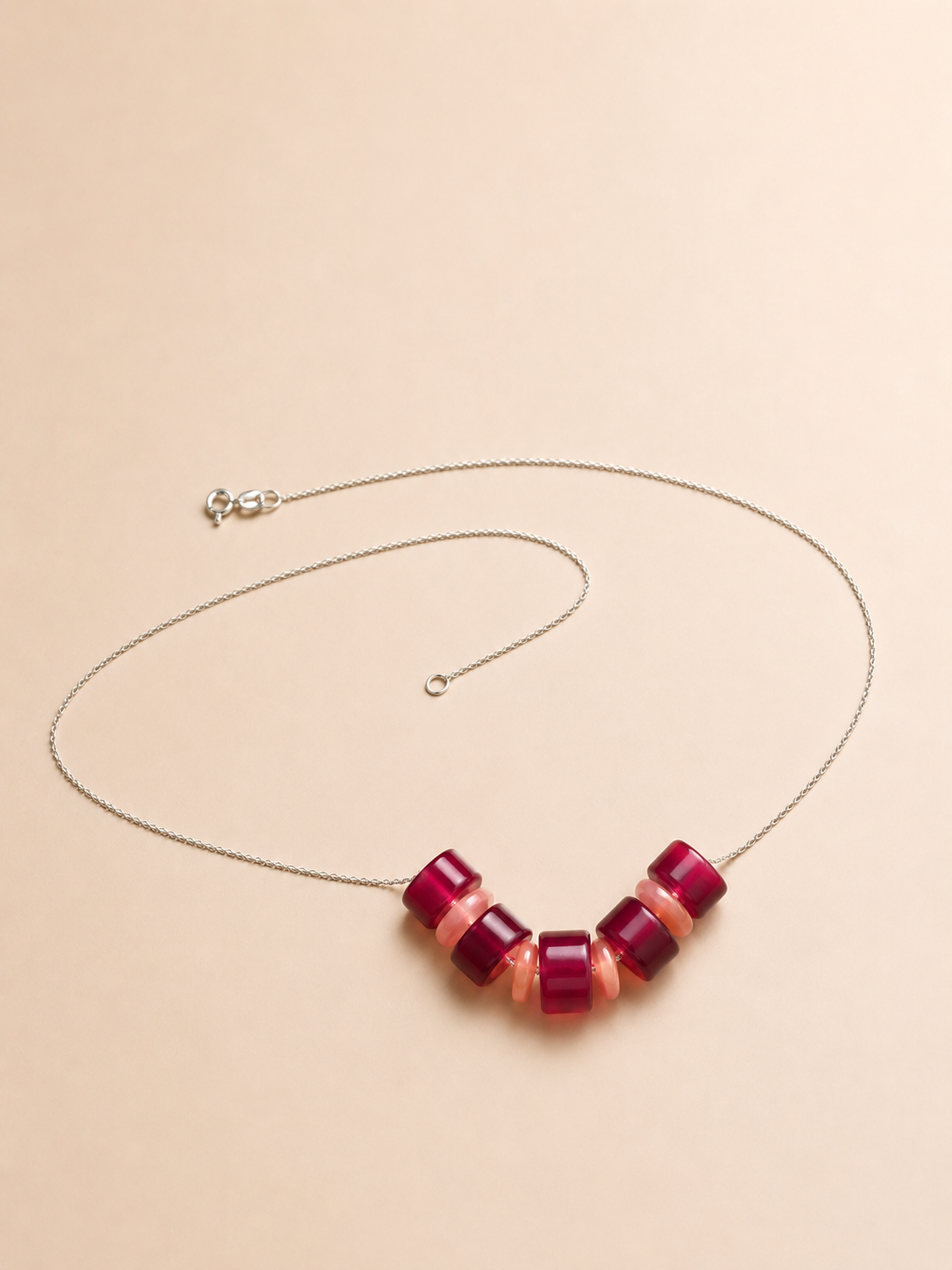 Colier din argint 925 cu agate si jad | Berry Glow