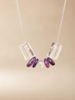 Colier din argint 925 cu cristal de stâncǎ și ametist | Lumen Amethysti