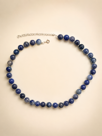Choker din argint 925 cu aventurin şi acvamarin | Cielo