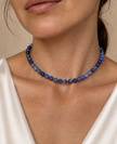 Choker din argint 925 cu aventurin şi acvamarin | Cielo