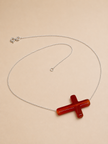 Colier din argint 925 cu crucifix carneol | Ignis Sacrum