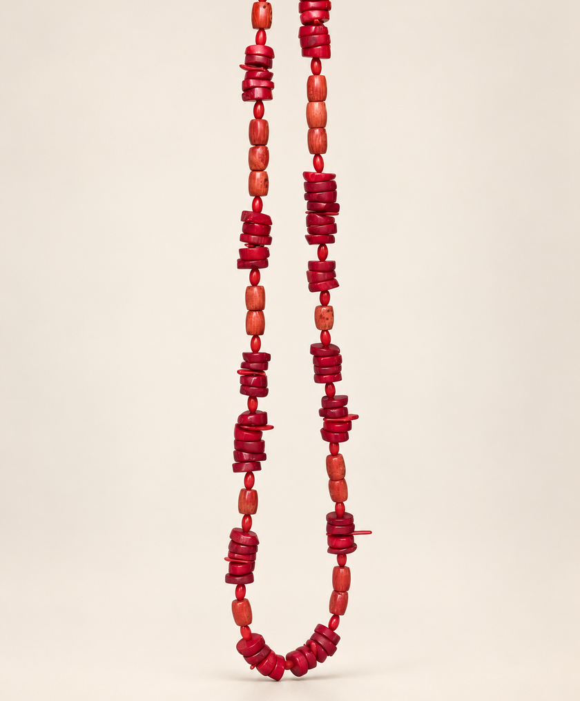 Colier din argint 925 asimetric cu coral | Rubrina