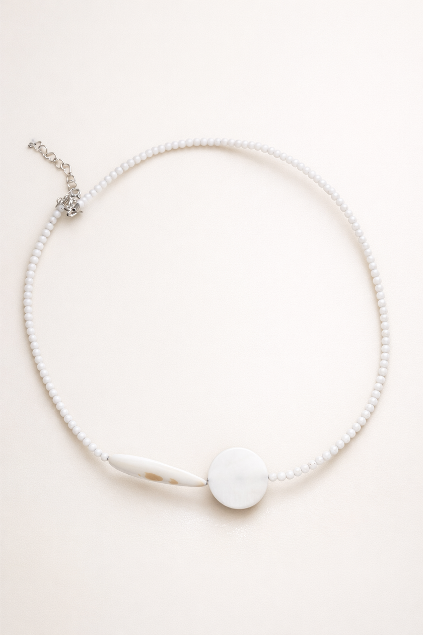 Choker din argint 925 cu coral si sidef | Candor