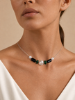 Colier din argint 925 cu jad şi agate | Echinox