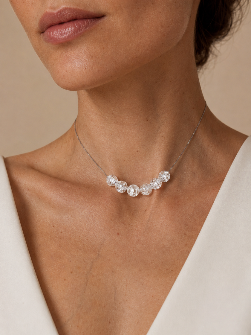Colier din argint 925 cu cristal de gheațǎ | Glacies