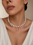 Choker din argint 925 cu cristal de gheațǎ şi spinel | Nix