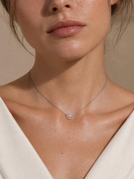 Colier din argint 925 cu cristal de stâncǎ | Aqua