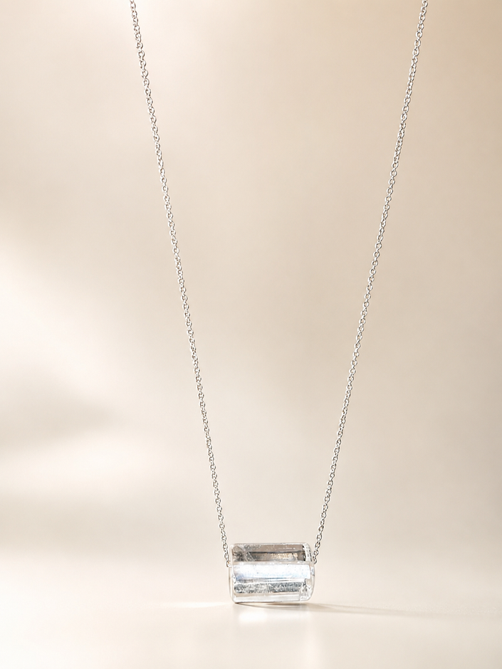 Colier din argint 925 cu cristal de stâncǎ | Minima