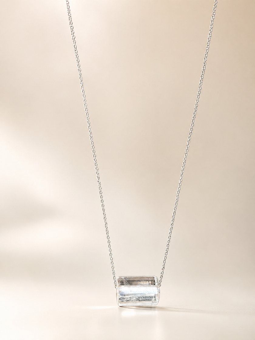 Colier din argint 925 cu cristal de stâncǎ | Minima