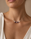 Colier din argint 925 cu cristal de stâncǎ și ametist | Lumen Amethysti