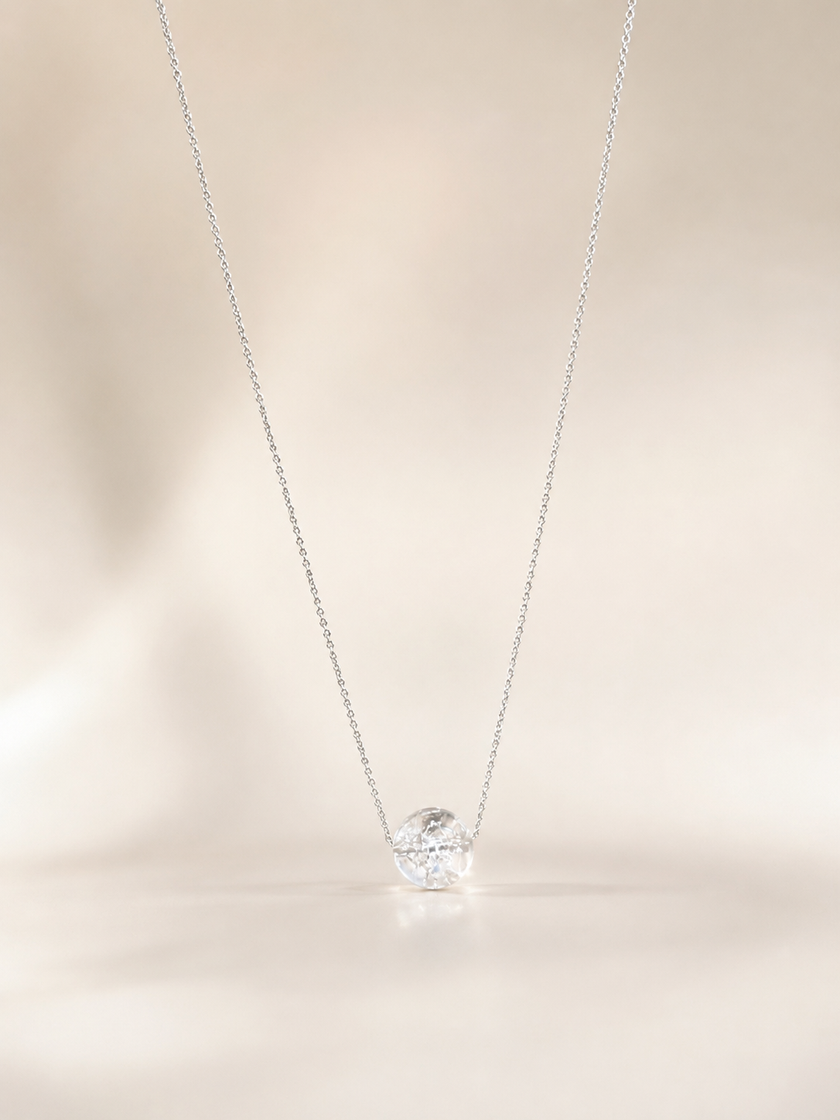 Colier din argint 925 cu cristal de stâncǎ | Aqua