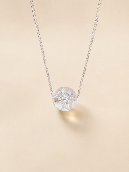 Colier din argint 925 cu cristal de stâncǎ | Aqua