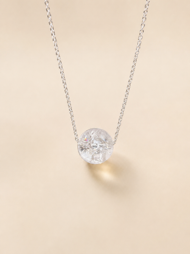 Colier din argint 925 cu cristal de stâncǎ | Aqua