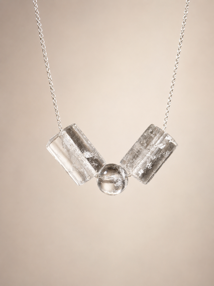 Colier din argint 925 cu cristal de stâncǎ | Clara