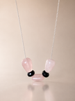Colier din argint 925 cu cuarț şi onix | Rosa Nox