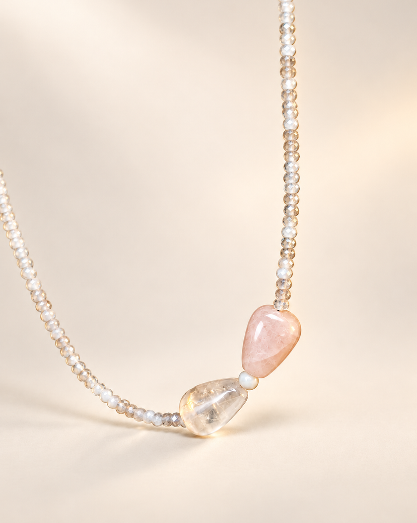 Choker din argint 925 cu cuarț | Luminelle