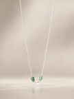 Colier din argint 925 cu cristal de stâncă și picături de cuarț verde |  Nympha