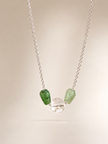 Colier din argint 925 cu cristal de stâncă și picături de cuarț verde |  Nympha