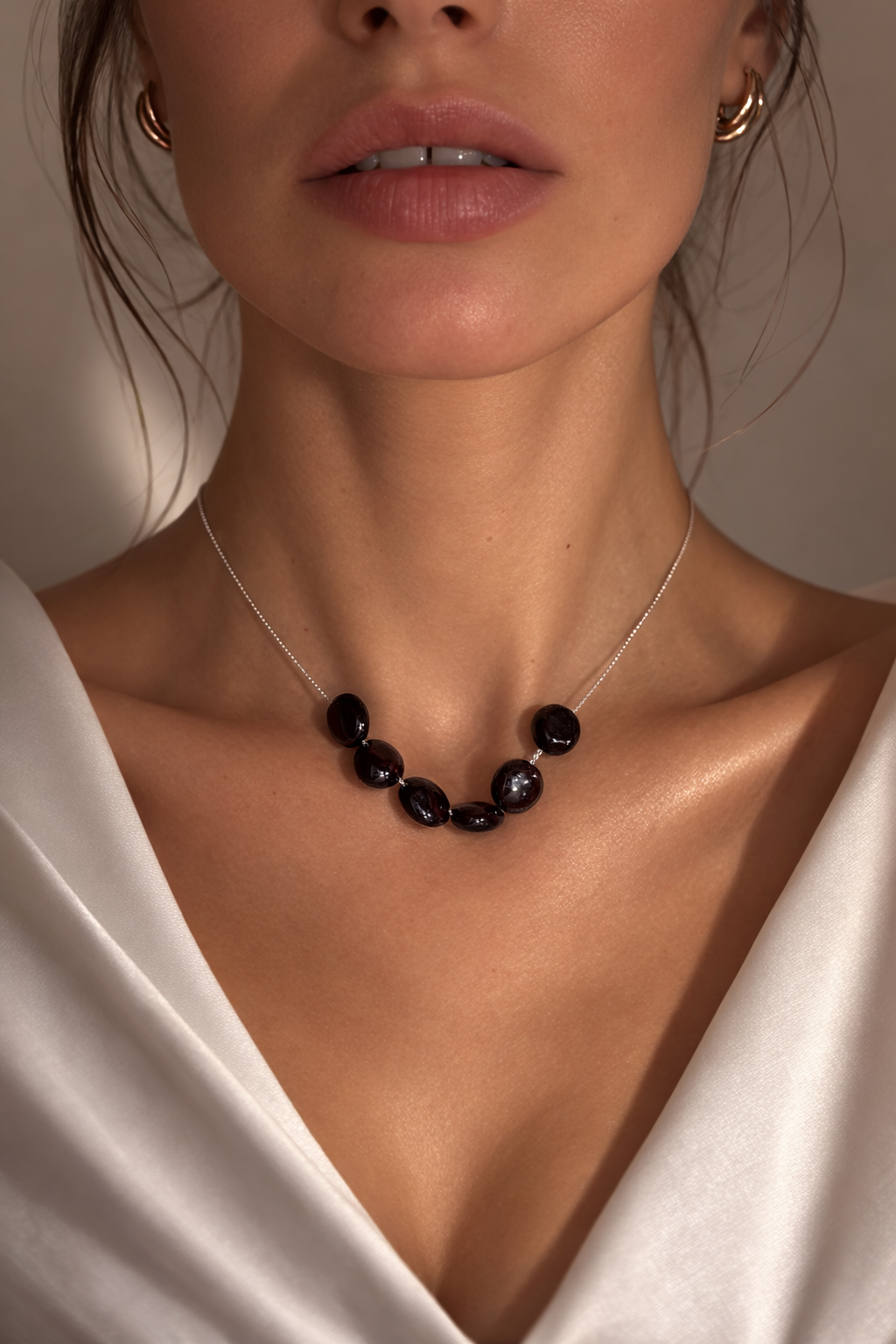 Colier din argint 925 cu granate| Rubor Insulae