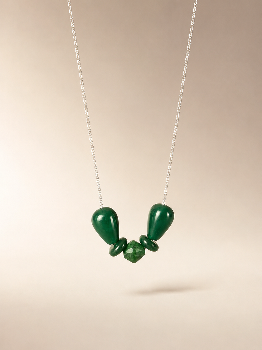 Colier din argint 925 cu jad | Silva Verde