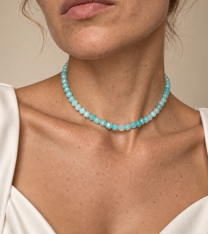 Choker din argint 925 cu jad | Azzura