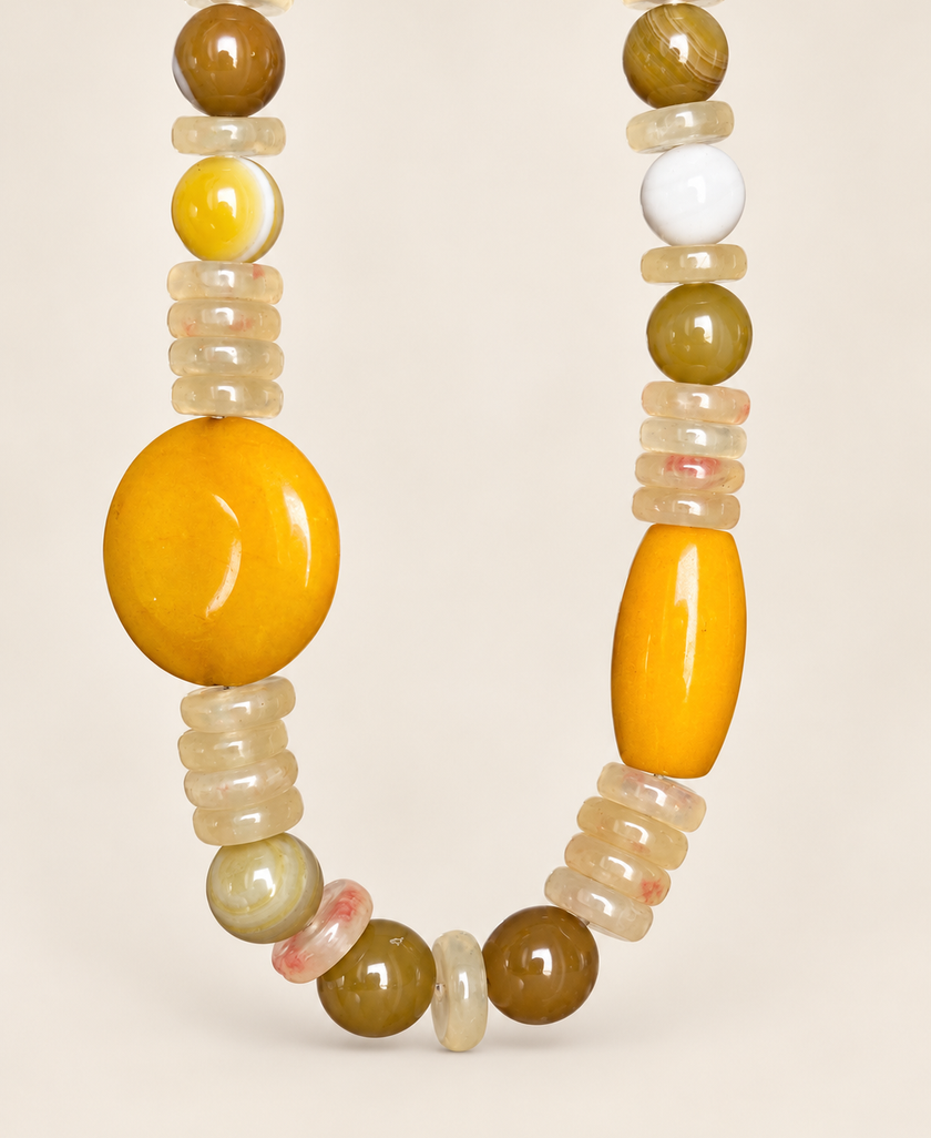 Colier din argint 925 cu agate si jad | Solenza